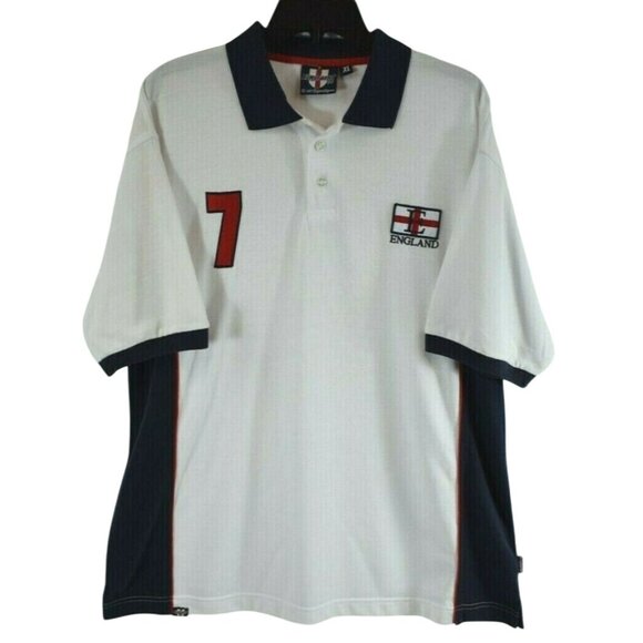 England 04 Mens XL Team England 7 Sports Polo Short Sleeve Shirt - Picture 1 of 11